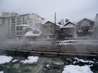 雪と湯気